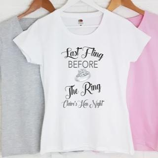 Personalised Hen Night T-Shirts - Last Fling - WowWee.ie Personalised Gifts